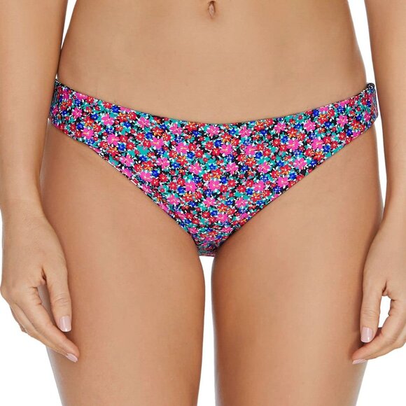 NWT RAISINS Lowrider Pink Floral Women's Reversible Swim Bottoms, Sz. S - Picture 1 of 9